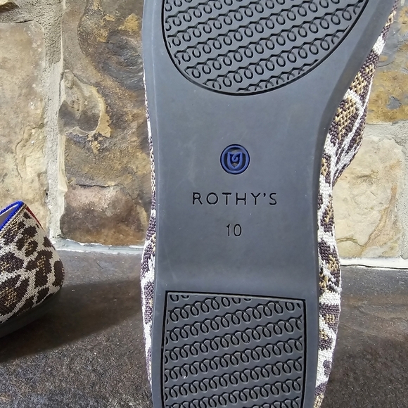 Rothys 10 Mocha Spot Leopard Print Loafers Slip On Shoes - Picture 10 of 10